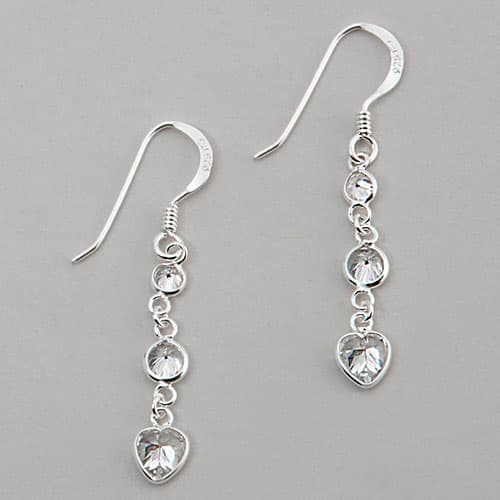 Marsala Clear Cubic Zirconia Dangle Earrings - image 
