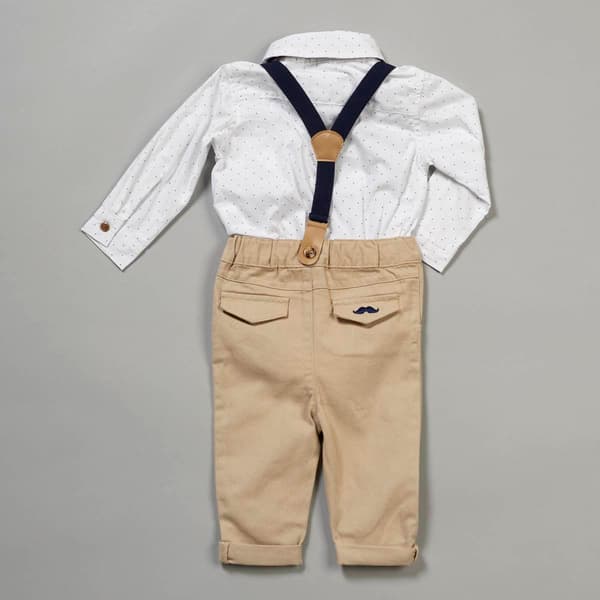 Baby Boy &#40;3-24M&#41; Little Gent&#174; 4pc. Button Up Suspender Pants Set