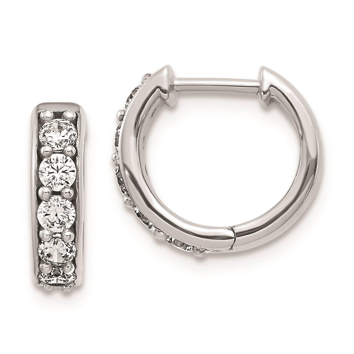 Pure Fire 14kt Gold 1/2ctw Lab Grown Diamond Hinged Hoop...