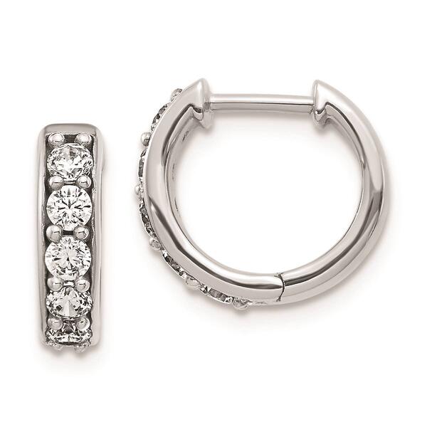 Pure Fire 14kt Gold 1/2ctw Lab Grown Diamond Hinged Hoop Earrings - image 