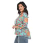 Plus Size White Mark 3/4 Sleeve Paisley Peacock Top - image 2