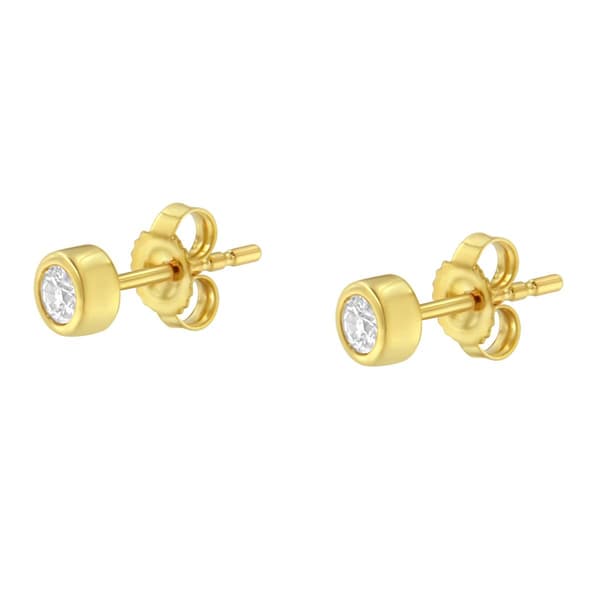 Diamond Classics&#8482; Yellow Gold Diamond Bezel Stud Earrings