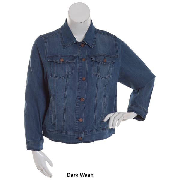 Juniors Plus Stretch Denim Jacket