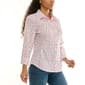 Womens Zac & Rachel 3/4 Sleeve All Over Heart Casual Button Down - image 2