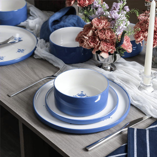 Stone Lain Cobalt 12pc. Porcelain Dinnerware Set