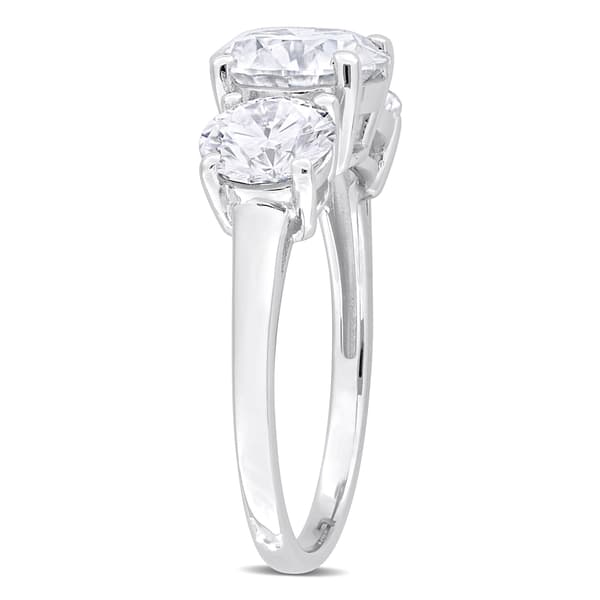 Sterling Silver 3 1/4ctw. White Moissanite Engagement Ring