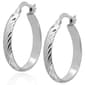 Gianni Argento 25x4mm Diamond-Cut Hoop Earrings - image 1