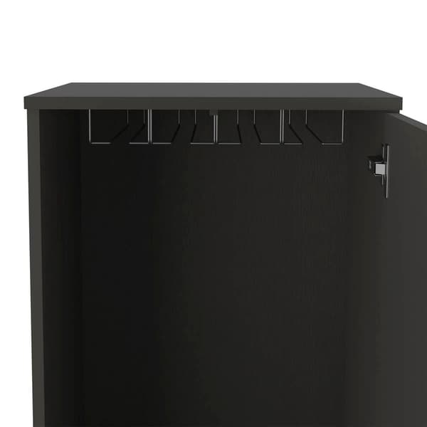 FM FURNITURE Maya Black Wengue Tall Bar Cabinet