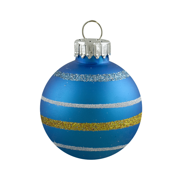 Northlight 10ct. Green & Blue Striped Glass Christmas Ornaments
