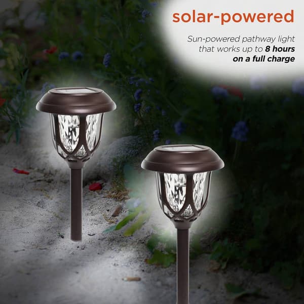 Alpine Solar Brown Pathway LED Lights - Set of 2