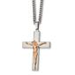 Mens Gentlemens Classics&#40;tm&#41; Rose IP-Plated Crucifix Necklace - image 1