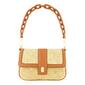 Tommy Bahama Raffia Flap Bag w/ Double Leather Strap - image 1