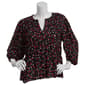Womens Zac & Rachel 3/4 Sleeve Ruffle Seam Heart Blouse - image 1