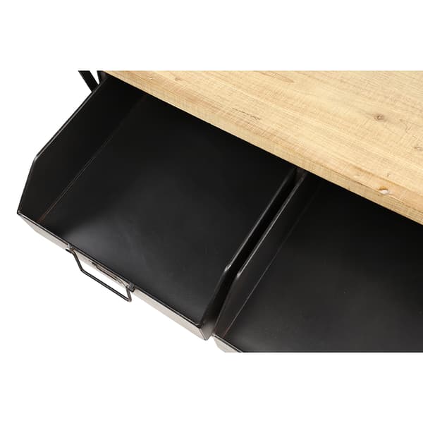 9th &amp; Pike® Industrial Metal And Wood Rolling Cart