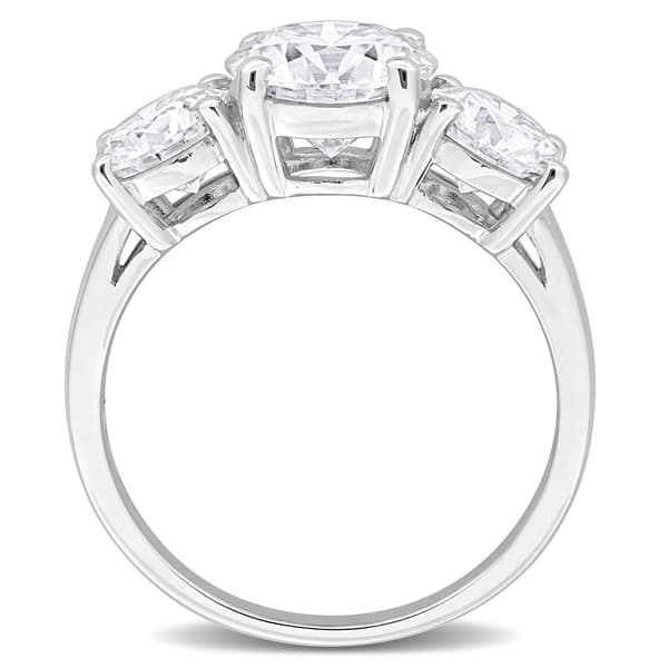Sterling Silver 3 1/4ctw. White Moissanite Engagement Ring