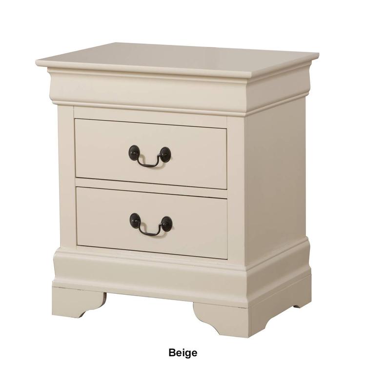 Passion Furniture Louis Philippe 2-Drawer Nightstand