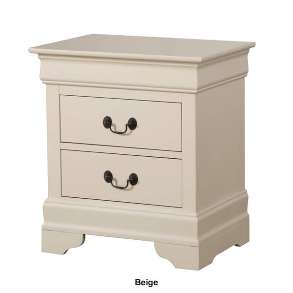 Passion Furniture Louis Philippe 2-Drawer Nightstand