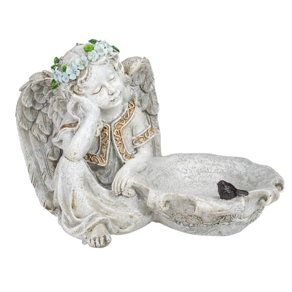 Northlight Seasonal 12.25in. Angel Bird Feeder Garden Statue - image 