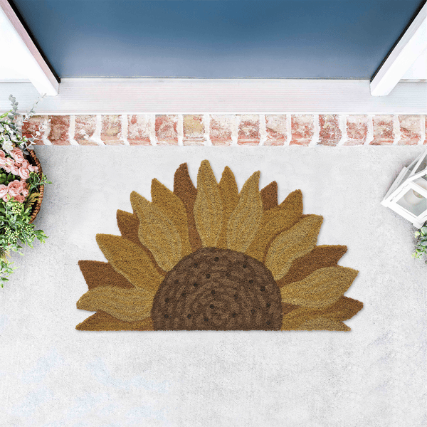 VCNY Home Sunflower Half Circle Outdoor Coir Doormat