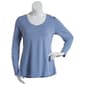 Juniors Plus Aveto Everyday Basic Long Sleeve V-Neck Tee - image 1