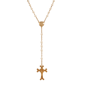 Symbols of Faith 14kt. Gold-Dipped Crucifix & Glass Bead Rosary - image 1