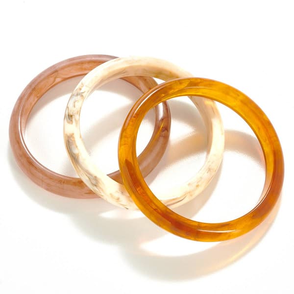 Ashley Cooper&#40;tm&#41; 3pc. Resin Natural Bangle Bracelets - image 