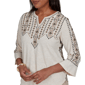 Womens Alfred Dunner Travel Advisory Geo Embroidery Blouse - image 5