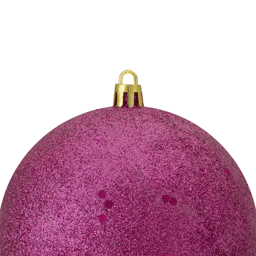 Northlight Magenta Glitter Shatterproof Christmas Ball Ornament