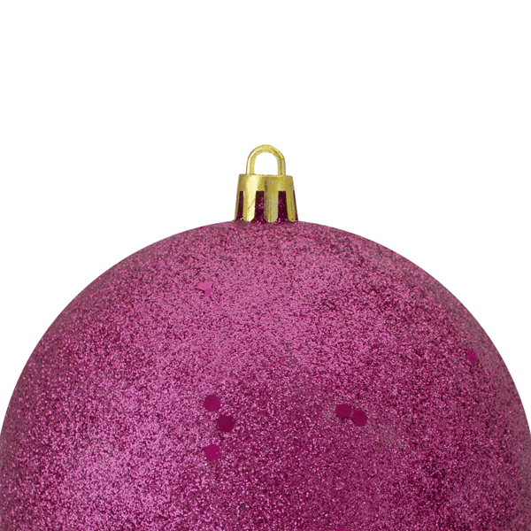 Northlight Magenta Glitter Shatterproof Christmas Ball Ornament
