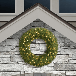 Puleo International 36in. Pre-Lit Warm White Utah Spruce Wreath