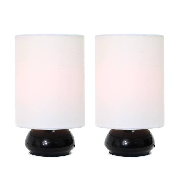 Simple Designs Gemini Mini Touch Table Lamp Set w/Shades-Set of 2 - image 
