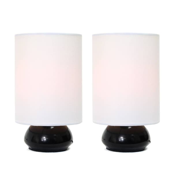 Simple Designs Gemini Mini Touch Table Lamp Set w/Shades-Set of 2