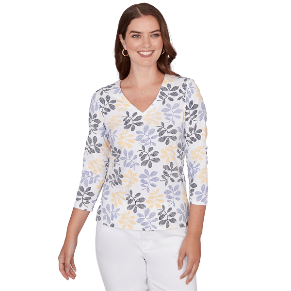 Petites Heart''s of Palm Printed Essentials Printed Stretch Jerse - image 
