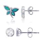 Gemstone Classics&#40;tm&#41; Opal Butterfly & Cubic Zirconia Earring Set - image 1