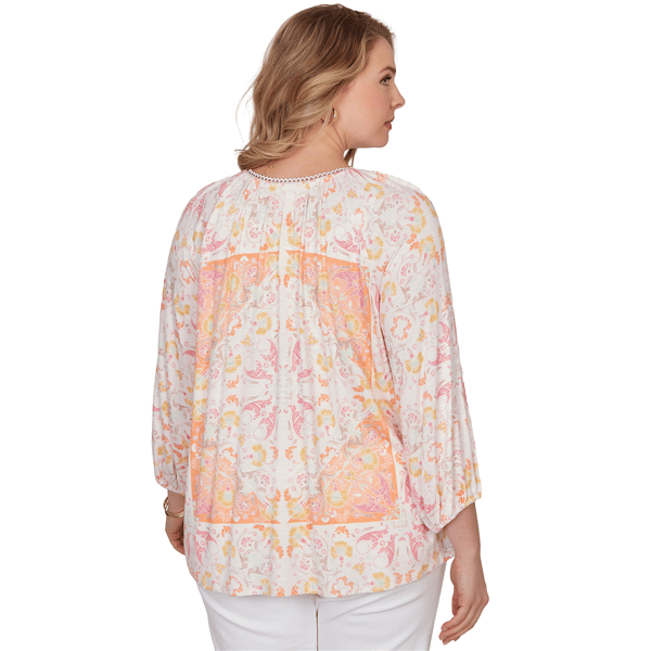 Plus Size Ruby Rd. Renaissance Romance Keyhole Neck Blouse