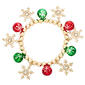 Snowflake Charm Stretch Bracelet - image 1