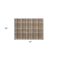 HomeRoots Chocolate & Ivory Plaid Non Skid Accent Rug - image 3