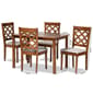 Baxton Studio Ramiro Grey/Walnut Brown Wood 5pc. Dining Set - image 9