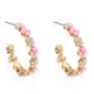 Ashley Cooper(tm) Pearl White Pink Half Hoop Earrings - image 1
