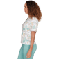 Womens Hearts of Palm Fresh Start Roll Tab Sleeve Leaf Blouse - image 4