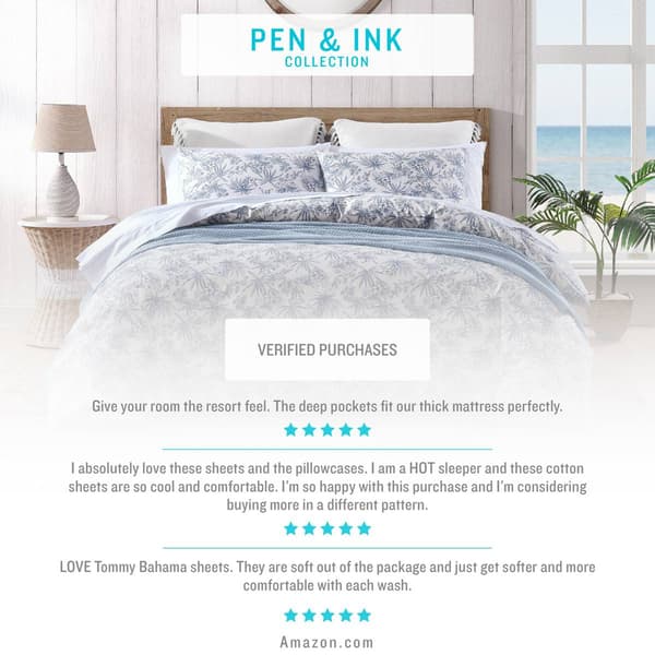 Tommy Bahama Pen And Ink Cotton Duvet Set