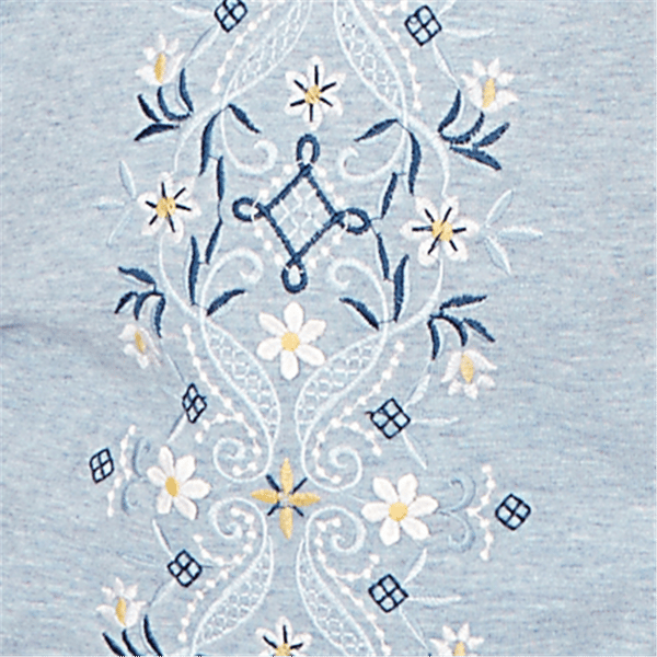 Petite Alfred Dunner Out Of The Blue Center Embroidery Blouse