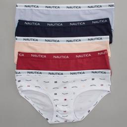 Womens Nautica 5pk. Cotton Hipster Panties with Logo NT9915-5PKCV