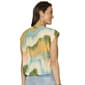 Womens Democracy Cap Sleeve Bubble Hem Abstract Blouse - image 2