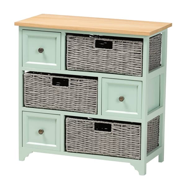 Baxton Studio Valtina Two-Tone Wood 3-Drawer Storage Unit