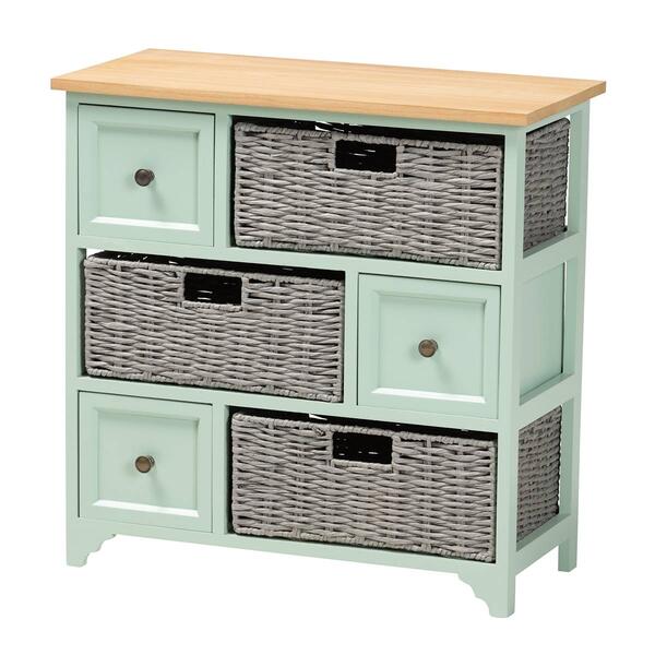 Baxton Studio Valtina Two-Tone Wood 3-Drawer Storage Unit - image 
