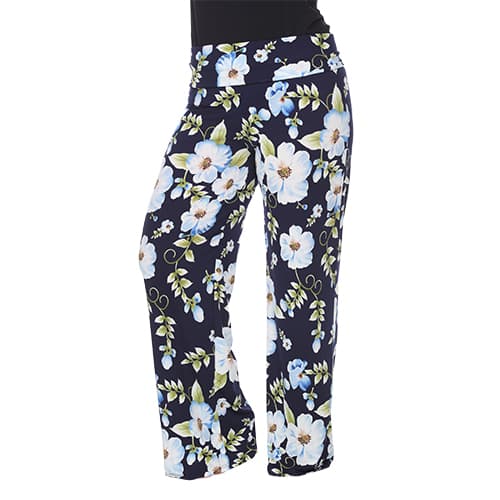 Plus Size White Mark Floral Print Palazzo Pants