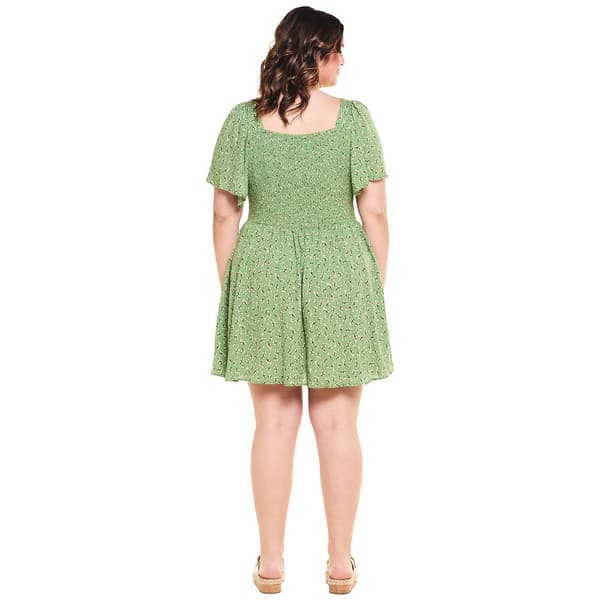 Juniors Plus Angie Print Twist Front Dress