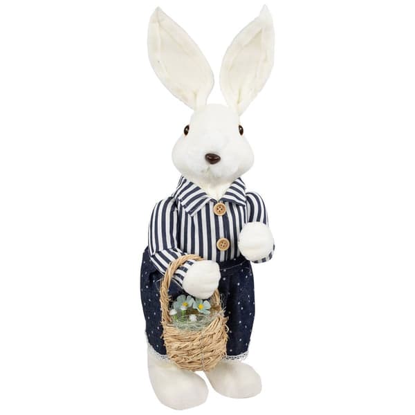 Northlight Seasonal Standing Girl Bunny w/ Basket Easter Figurine - image 