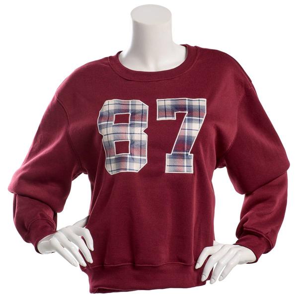 Juniors No Comment NYC Fleece Crew Neck With Headband- Maroon